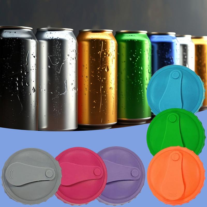 6pcs Silicone Soda Can Lid Reusable Can Stopper For Soda Beer Drinks Juice C Oke Beverage Cap Cover Fits Standard C Oke Can