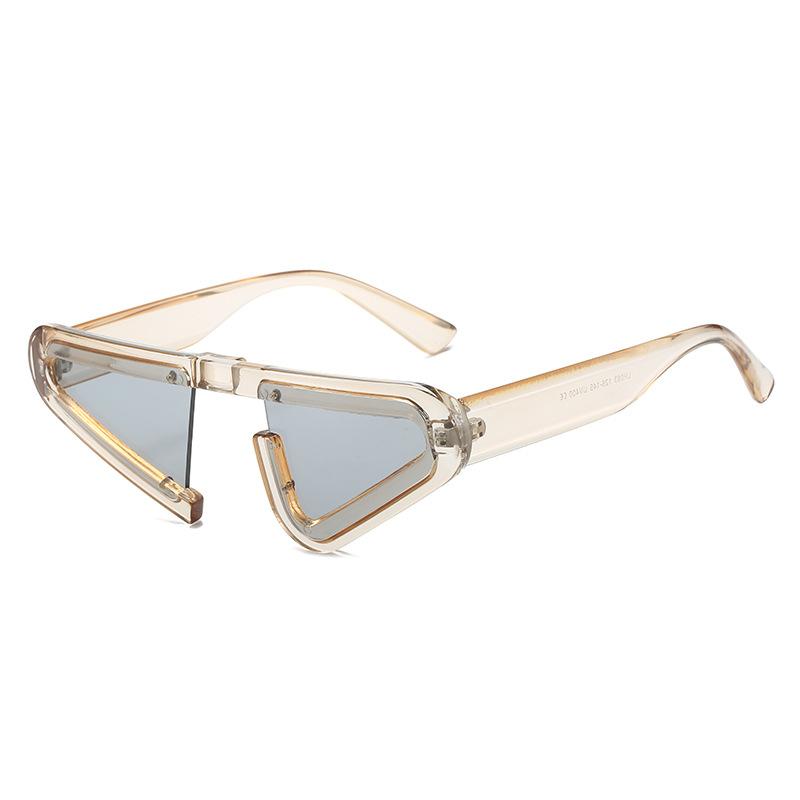 Y2K Unisex Sunglasses Trend Geometric Triangle for Women Men Transparent Frame Streetwear Shades with UV400 PC Lens