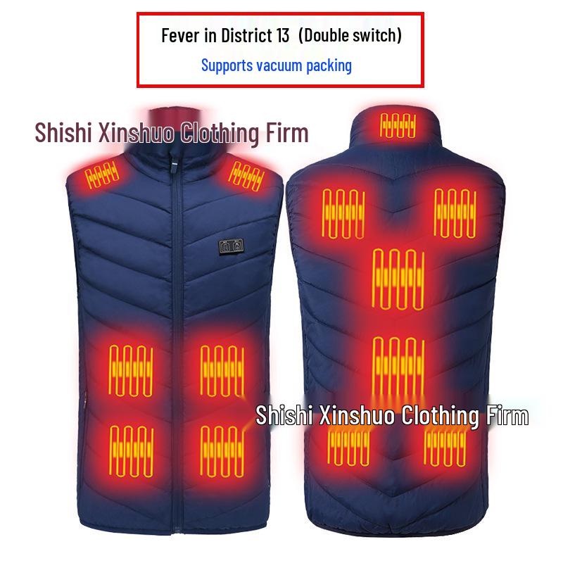 Men's Dual Control USB Heated Vest - 11 Zone, 3 Temperature Settings for Winter