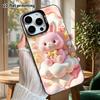 Phone Case: 2D Flat Design, Suitable for iPhone 18 17 16 15 14 13 Pro, Pink Little Bunny, Perfect Christmas and Halloween Holiday Gift