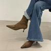Pointed Short Boots Women's 2025 Autumn and Winter New Women's Boots Thin Heel Boots High Heels Short Boots Thin Boots Martin Boots