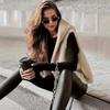 Womens Hooded Fleece Vest Jacket Warm Zipper Front Elegant Casual Outerwear