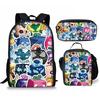 Bloxfruits Primary School Schoolbag Three-Piece Cartoon Backpack Combination Set Diy