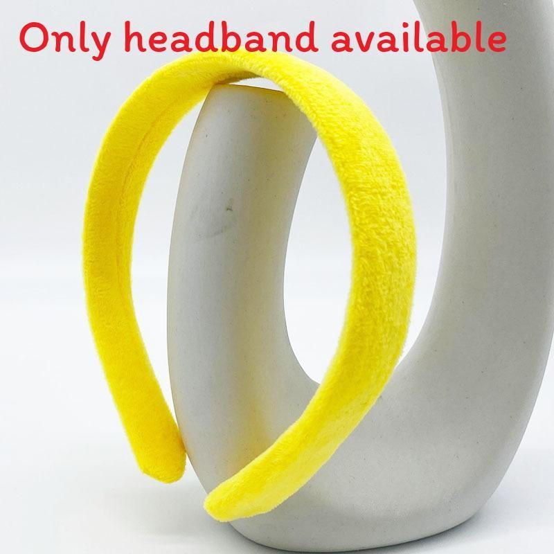 

Pure Color Diy Fabric Headband With Solid Color For Kids And Teens Yellow