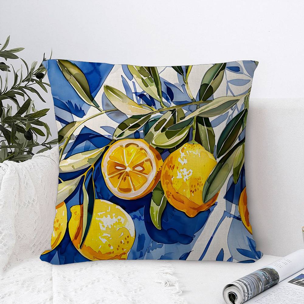 Mediterranean Lemon Cartoon Cm Cushion Cover Pillow Cover Decor Pillowcase Home Pillowcase for Couch Pillow