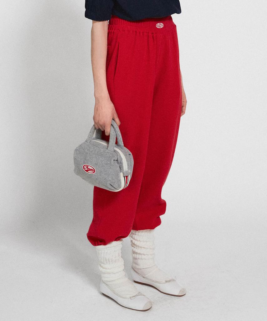 Minasu Track Logo Waffle Jogger Pants_Red