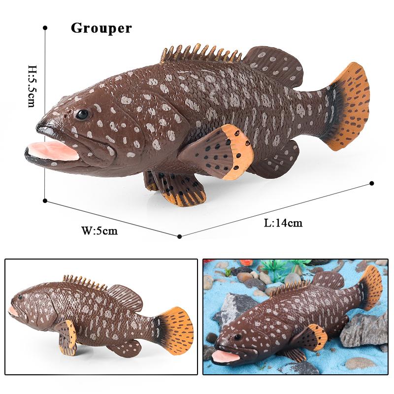 Oenux Meeresleben Modell Clownfisch Lachsbarsch Meerestier Spielfiguren PVC Hohe Qualität Bildung Miniatur Strand Kinderspielzeug