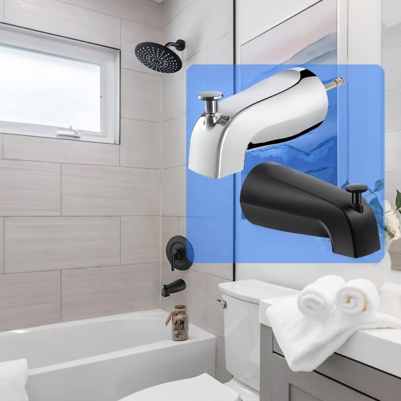Bathtub Faucet Replacement with Diverter Pull Type Bathtub Faucet Zincs Alloy Bathroom Tub Spout Bathroom Accessories