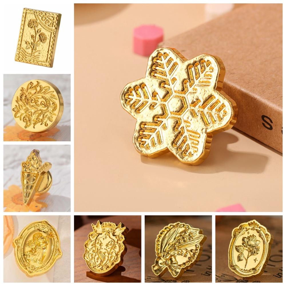 European-style Retro Sealing Wax Stamp Head Snowflake Wax Seal Stamp Polyshaped Head  Stamp