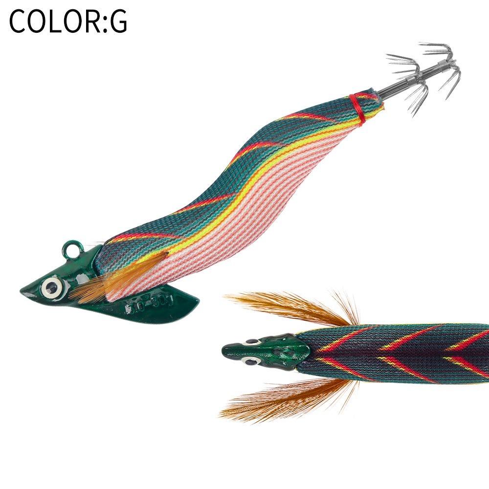 Egi 3.0 Hook Artificial Lures Sycamore Wooden Slow Sinking Jigging Lures  Deep Water