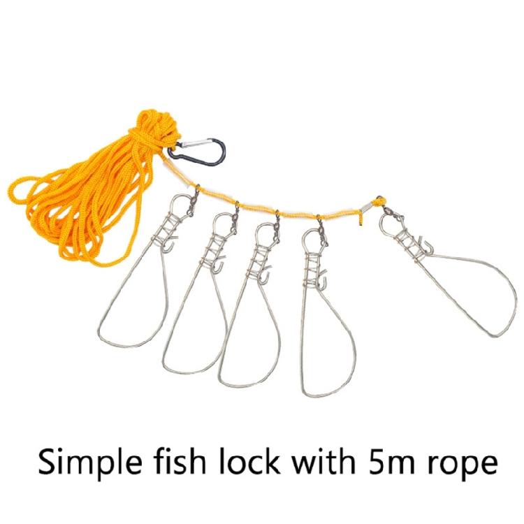 Fishing Stringer with 10 Snaps Live Fish Lock Big Fish Wire Rope Cable Fishing Holder Set Stainless Steel Stringer Clip