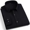 Quality Stretch Men Shirt Viscose Fiber Long Sleeve Anti-wrinkle Non-ironing Regular Fit  Casual Business Office Stretch Shirt