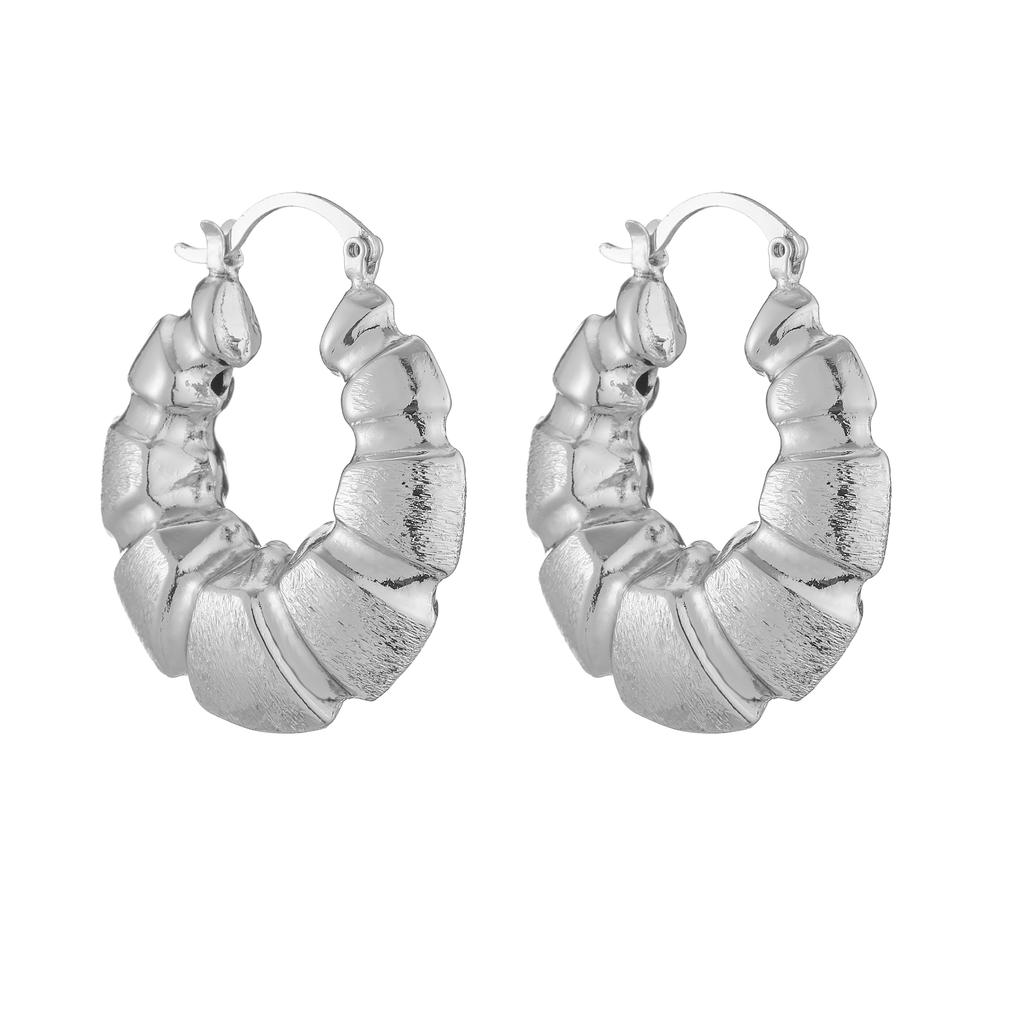 HECHENG,Punk Gold Plated Brass Earrings, Chunky Hoops for Women, Vintage Geometric Ear Buckle