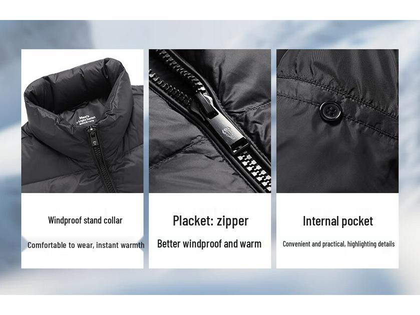 Yalu Unisex Uni Stehkragen Kurze Daunenweste