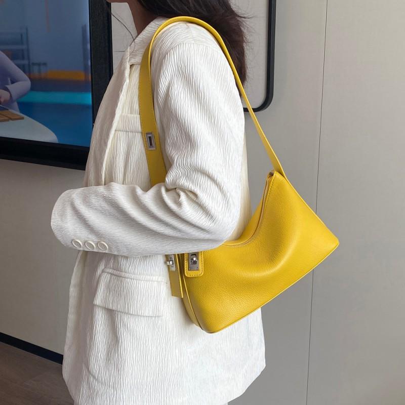 Hot Genuine Leather Women's Bag High-end French Style Armpit Trendy Pillow Top Layer Natural Drop Shoulder Women