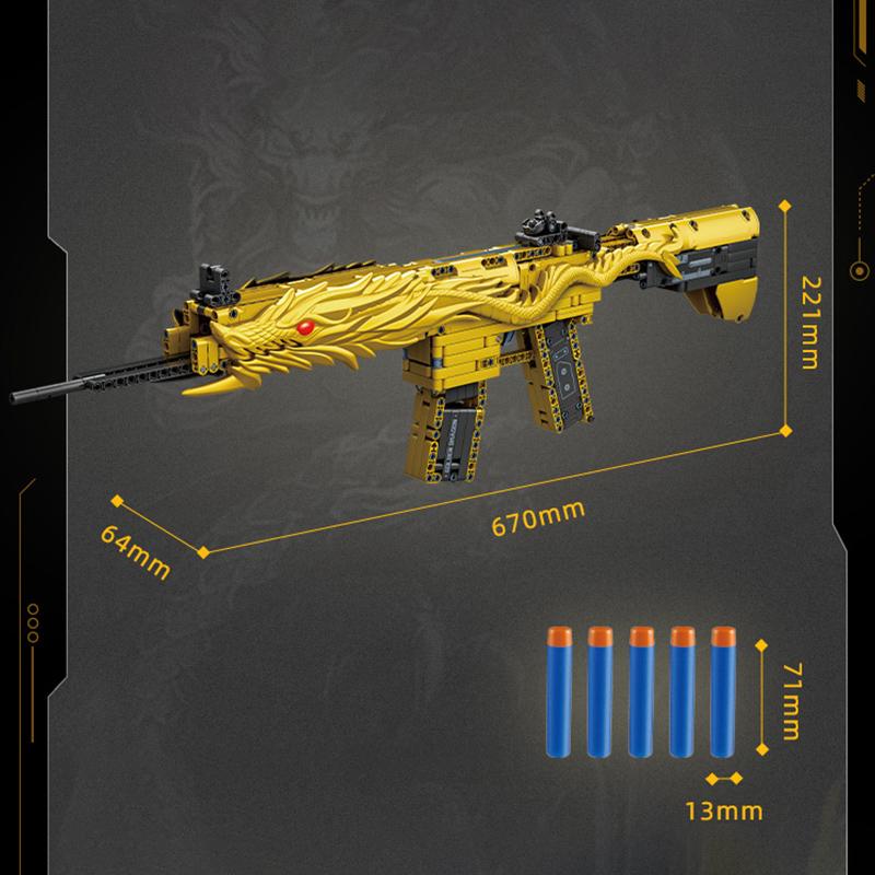 Pistol de Asalt Militar Tehnic Golden Desert Eagle M416 Model Blocuri de Construcție Joc WW2 Pistol Dragon Cărămizi MOC Jucării Pentru Copii Cadou