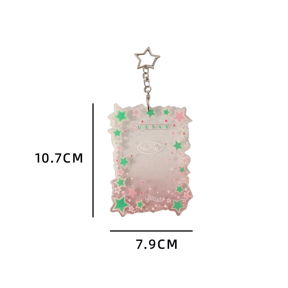 Transparent Star ID Card Holder Cute Girl Photo Card Sleeve Multiuse 3 Inch Card Display Bag Accessory