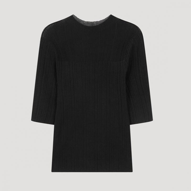 She S miSS Ribbed Half Sleeve Knit SSkpoo32060 Bk