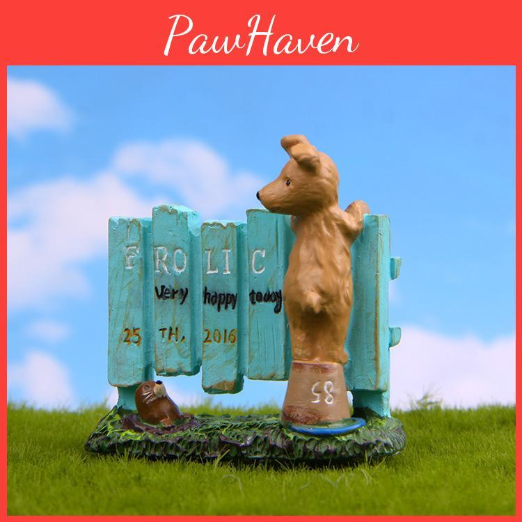 Garden Kids Resin Little Dog Fence Sea Lion Ornament For Potted Gift Plants