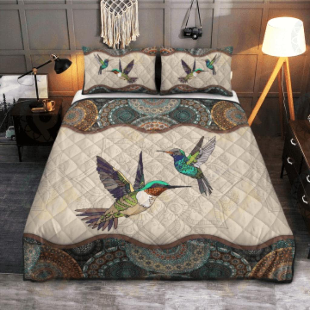 Tmarc Koszulka Kolekcja Letnia - Premium Poszewka na Kołdrę z Kolibrem Zestaw Dekoracja Sypialni Poszewka na Poduszkę