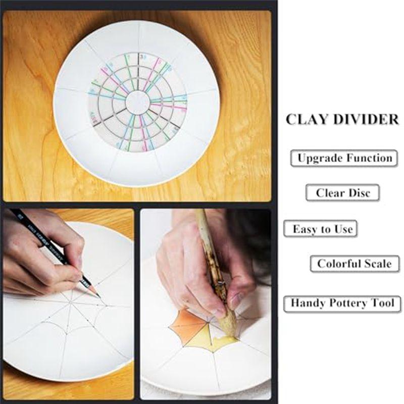 M-Modern-Pottery Clay Divider Tools Equal Circle Protractor Rotary Disc Pottery Trimmer Tool For Potters Clay Artists Du