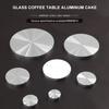 Solid Glass Round Table Leg Aluminum Disc Silver Tone for Glass Table Tea Tables