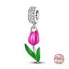 Neu in Charm-Perlen Charms Kupfer Glasierte Tulpen-Perlen Charms Schmetterlinge Charm-Perlen Charms Perlen Charms Kompatibel Mit 3mm Authentischen Armbändern Damen Tun