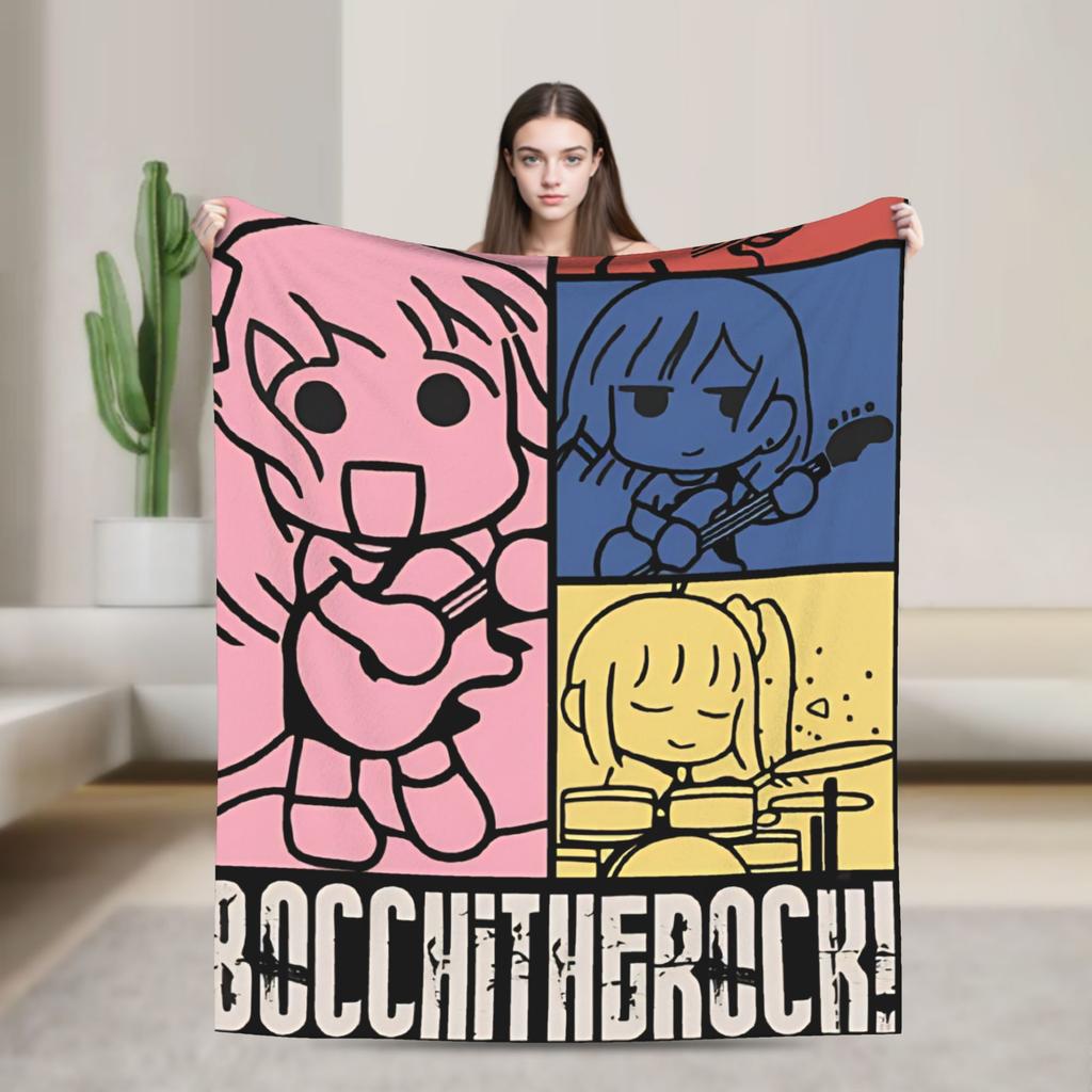 Bocchi the Rock Plush Blanket Girls Boys  Flannel Bedding Throws For Couch Chair Warm Soft Custom Quality Bedspread Gift