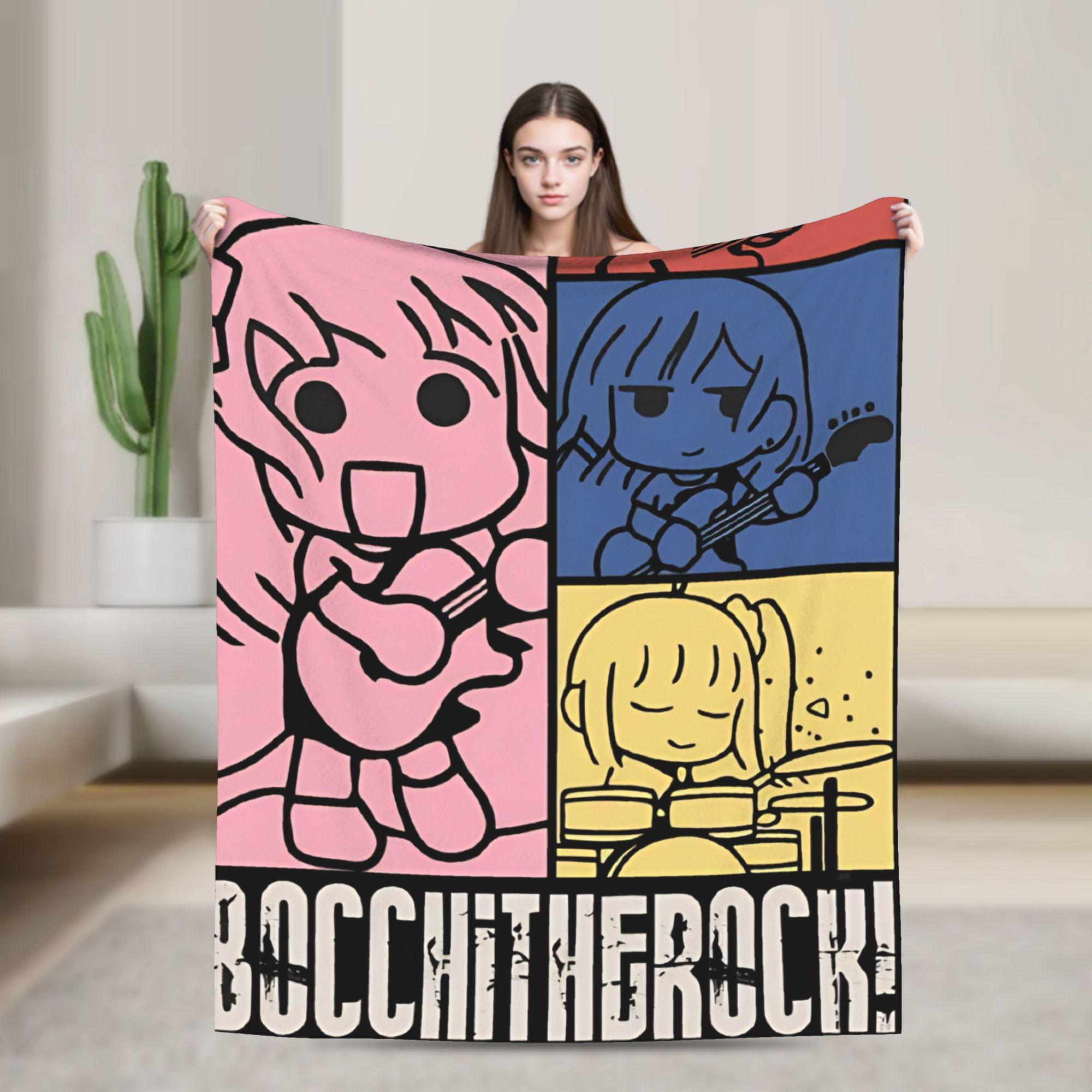 

Bocchi the Rock Plush Blanket Students Flannel Throw Blanket For Home Decor Soft Warm Custom DIY Quality Bedspread Gift 75x90cm