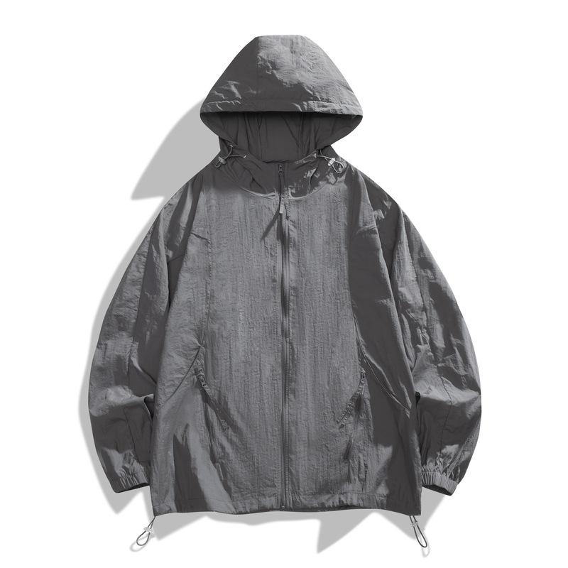 UPF10 + couple sunscreen clothes men's and women's summer light and breathable UV-proof outdoor casual hooded sunscreen jacket