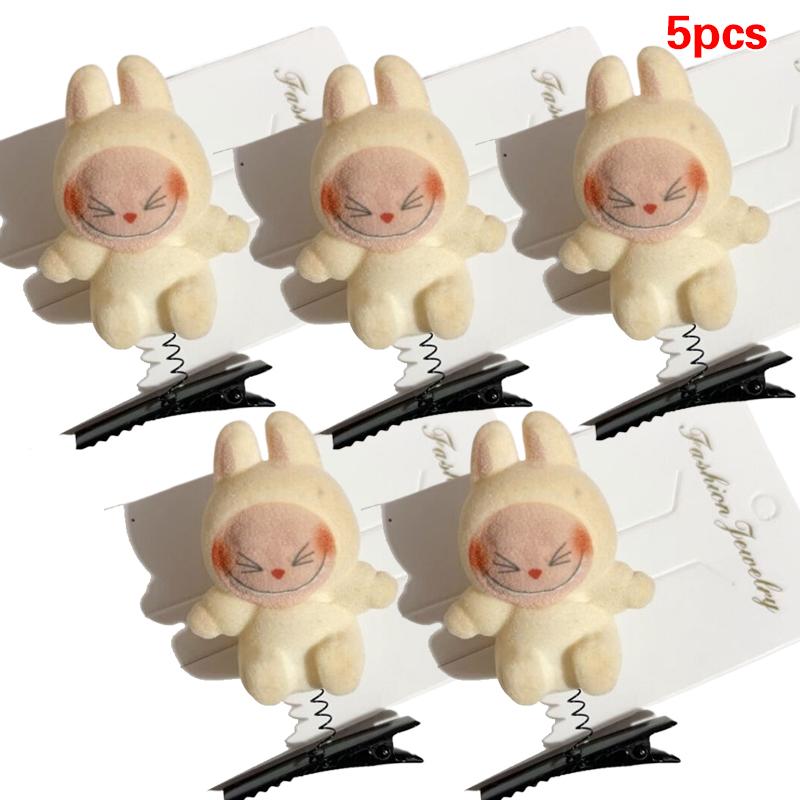 5 Buc. Clipsuri de Păr 3D Labubu Clipsuri de Păr cu Arcuri Desen Animat Plus Păr Ace de Păr Bricolaj Clip Cioc de Rață Accesorii de Păr pentru Copii