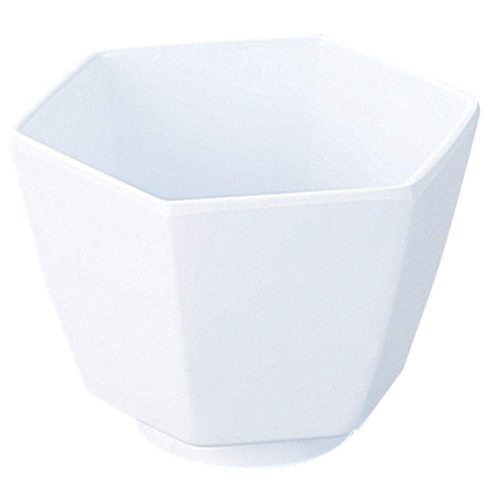 Nagao Unbreakable White Hexagonal Small Made in 79 Bowl, 8.8cm, Japan, No.