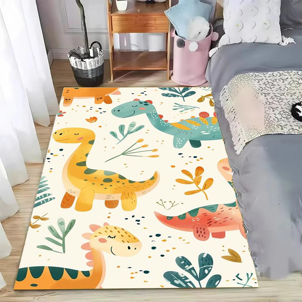 Süßer Verspielter Cartoon Dinosaurier Thema Kinder Dekor Teppich für Kinderzimmer Spielzimmer Wohnzimmer Heimdekor Weich Rutschfest Langlebig