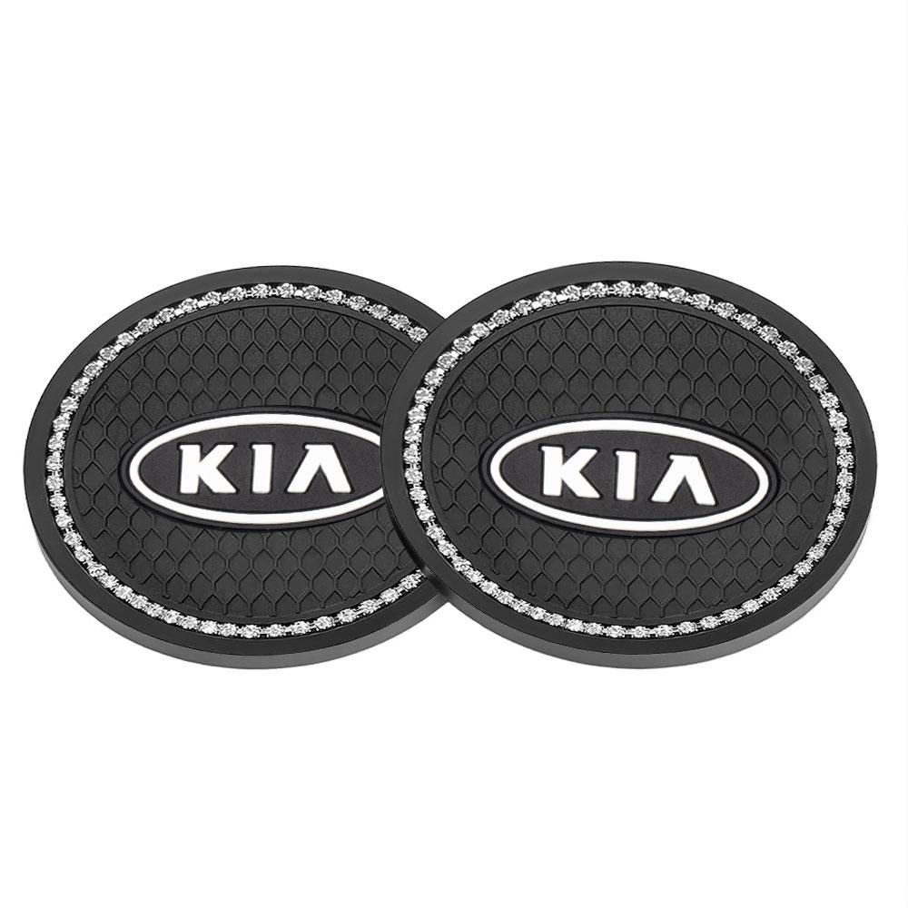 2026 Hot Car Sticker Car Diamond Rubber Non-slip Mat Water Cup Slot Pad Car Coaster For KIA Ceed Sportage Rio 3 Proceed K5 Sedon
