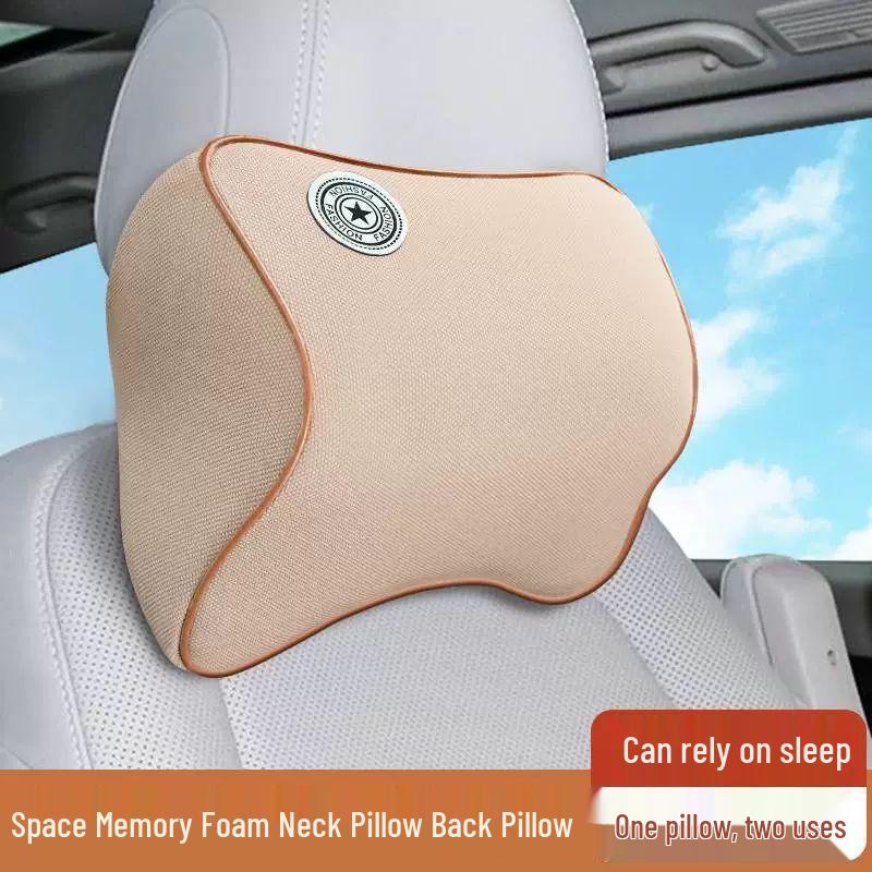 Premium Memory Foam Car Headrest & Lumbar Support Pillow Set Standard