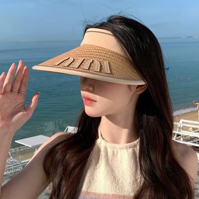 Hut Damen Stroh leerer Oberhut Sommer Outdoor Sonnenschutz Sonnenhut Großer Schirm Sonnenhut