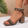 Scarpe da Donna con Tacco Medio, Tacco Spesso, Sandalo Monopezzo Stile Infradito