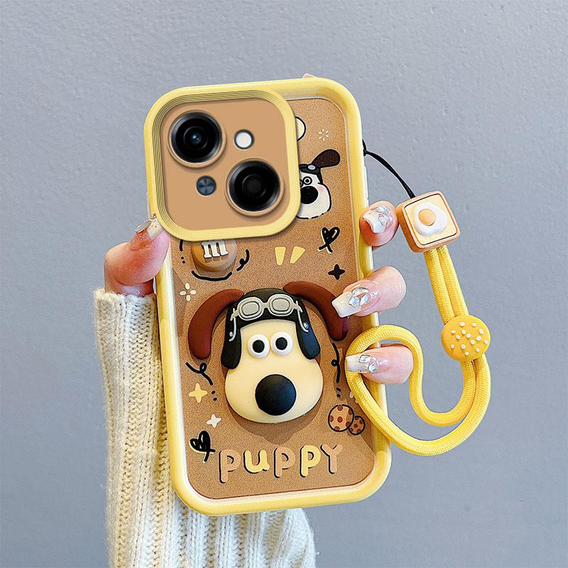 

Противоударный чехол KEYSION для TECNO Spark Go 1 Go 2025 со шнурком, силиконовый милый 3D-чехол для телефона с мультяшной куклой для Tecno Pop9 4G for Spark Go 1