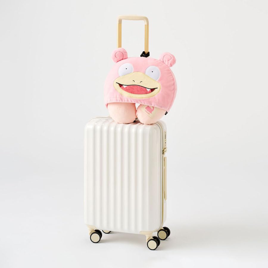 Pokemon Hooded Neck Pink Pokemon Trunk Travel Accessories Pillow, Slowpoke, Belt, One-Touch
