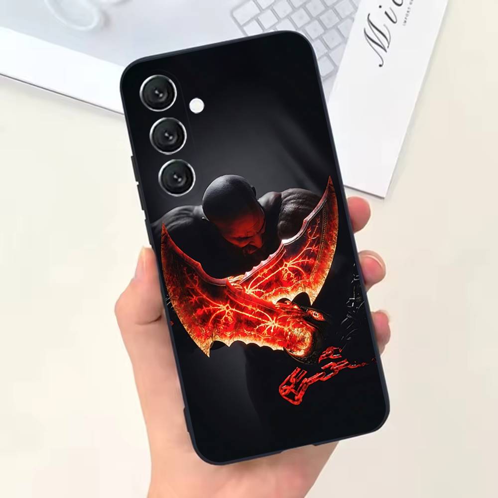 Game G-God of W-War Kratos Phone Case For Samsung Galaxy A13,A21s,A22,A31,A32,A52,A53,A71,A80,Soft Black Shell