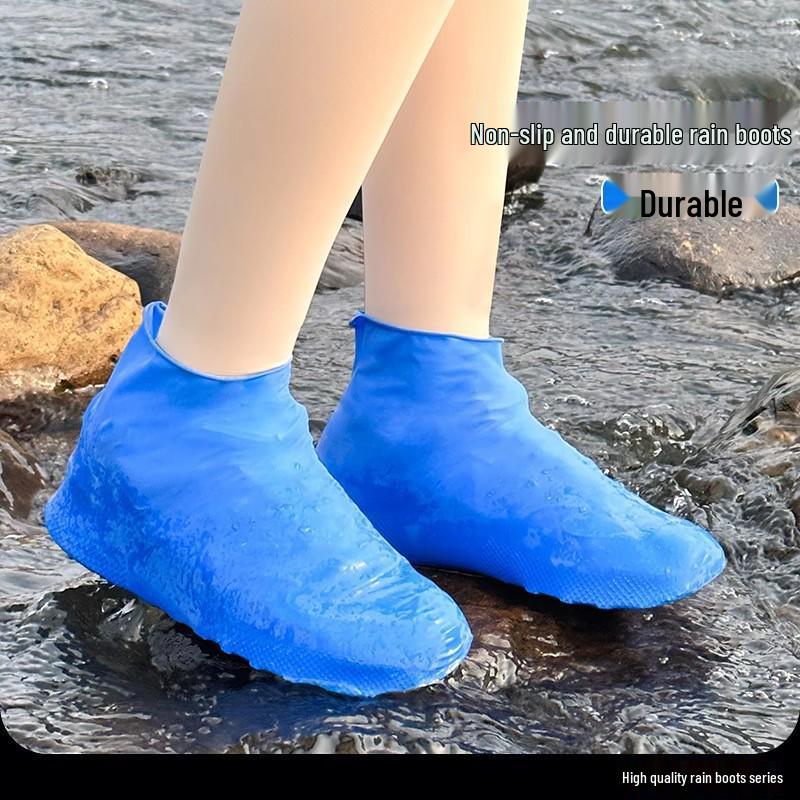 2 Pairs Unisex Waterproof Non-Slip Rain Shoe Covers: Durable and Thickened for Outdoor Use