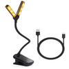 Reading Lamp Dimmable Chargeable Extendable Double Head Flicker-free Illumination Type-C 14LED Amber Book Light Home Supply QingHai