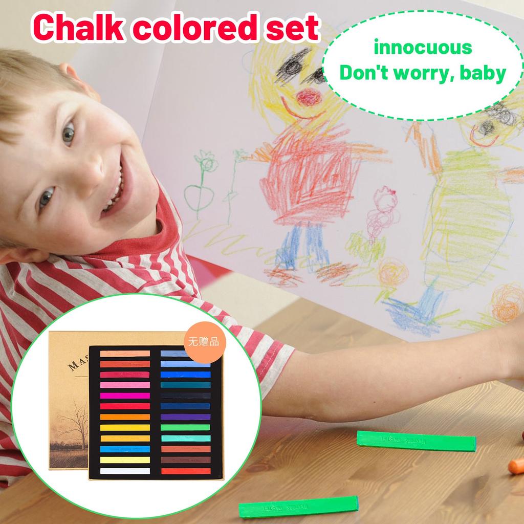 Square Set 12/24/36/48 Color Soft Dry Artist Chalk Sticks