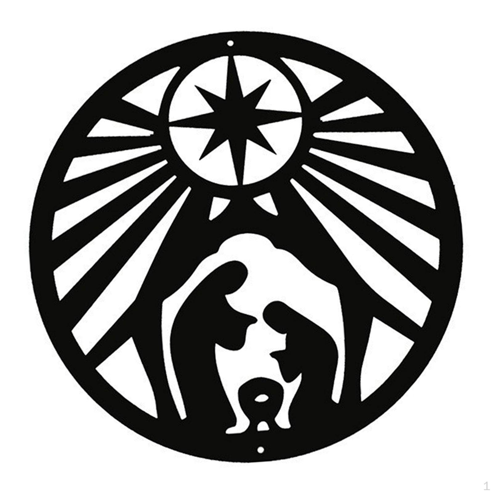 

Birth of Metal Wall Decoration mas Iron Art Hollow Black Hanging Artwork for Home Office Patio