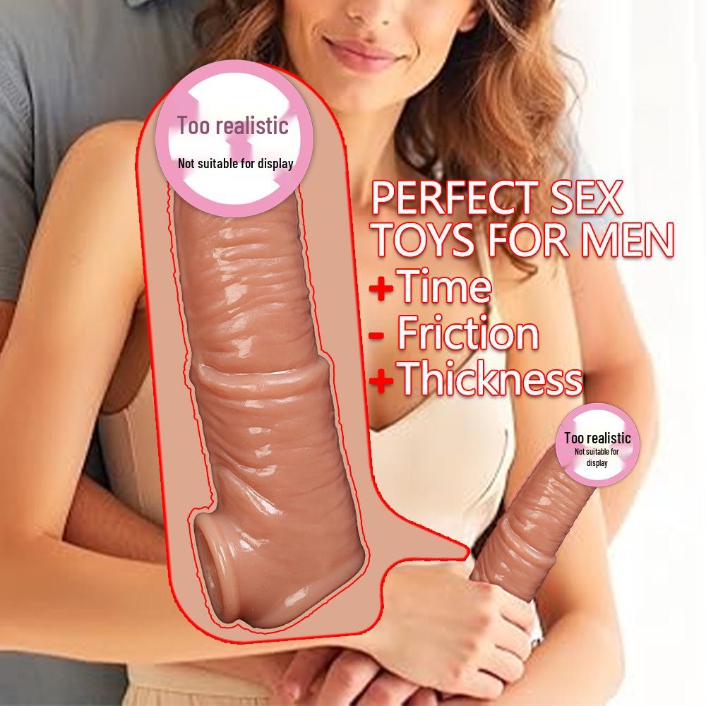 Men's Realistic Silicone Penis Extension Sleeve Adult Toy