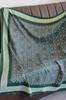 Women' Green Scarf 90X90 - Geometric Elegance in Bottle Green