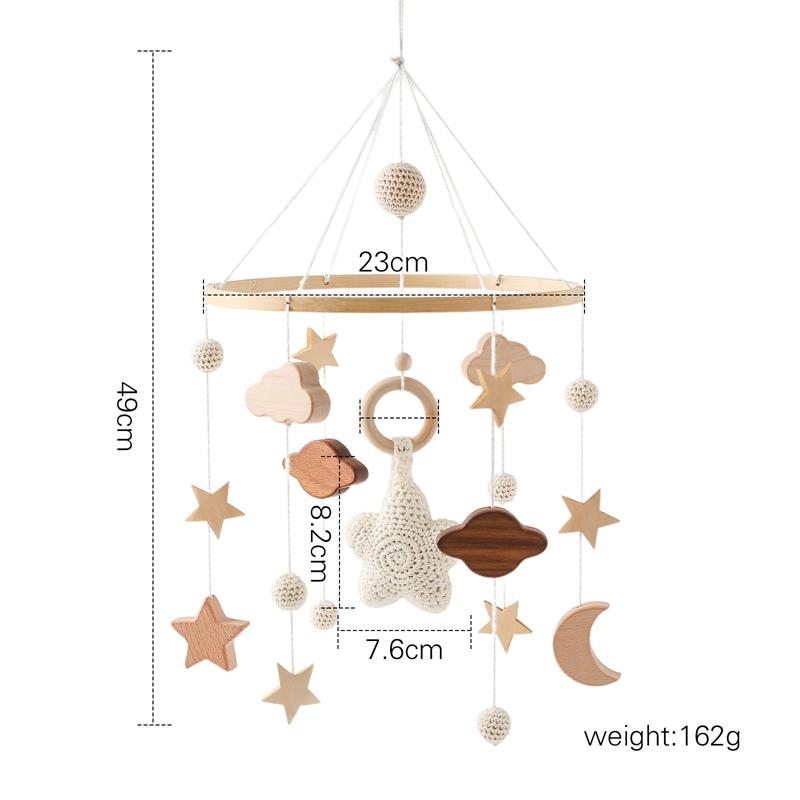 Baby Wooden Bed Bell Bracket Mobile Hanging Rattle Toys Crib Bracket Hanger Baby Crib Mobile Bed Bell Toy Holder Arm Bracket
