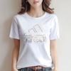 Adidas Logo Print Loose Fit Round Neck Short Sleeve T-Shirt Women Tops White DY8677