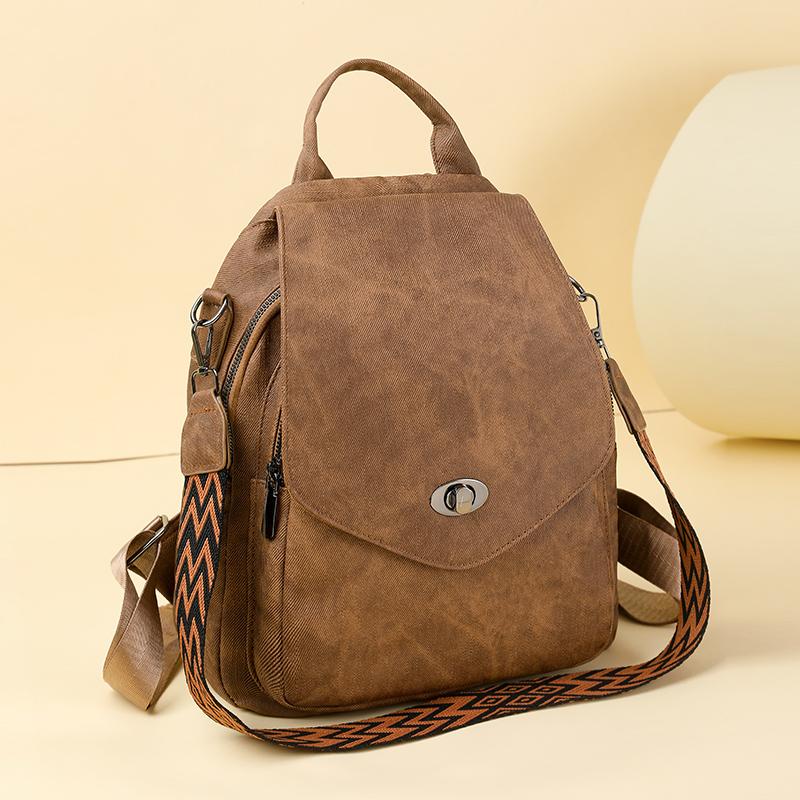 Women's Large Capacity Backpack Soft Leather Multi-Purpose Shoulder Bag