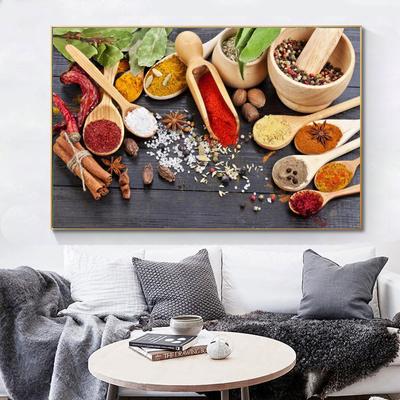 Poster da parete a tema cucina e stampe Vari condimenti Dipinti su tela sul muro Immagini su tela Cuadros Decorazione Sfondo